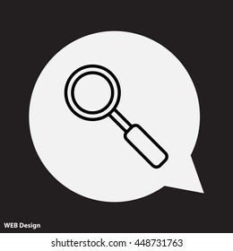 Web line icon. Magnifier