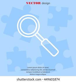 Web line icon. Magnifier