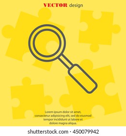 Web line icon. Magnifier