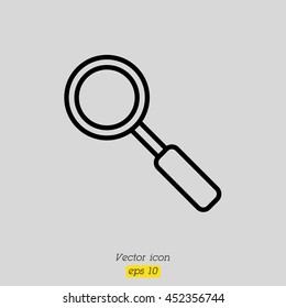 Web line icon. Magnifier