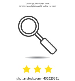 Web line icon. Magnifier
