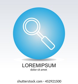 Web line icon. Magnifier