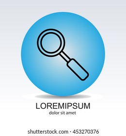 Web line icon. Magnifier