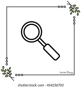 Web line icon. Magnifier