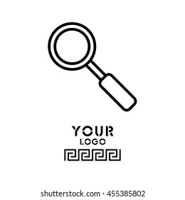 Web line icon. Magnifier