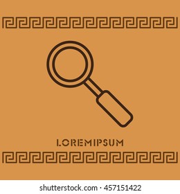 Web line icon. Magnifier