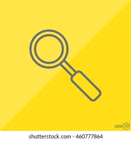 Web line icon. Magnifier