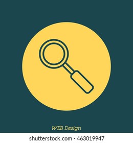 Web line icon. Magnifier