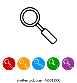 Web line icon. Magnifier