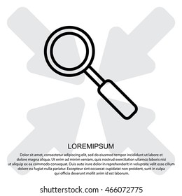 Web line icon. Magnifier