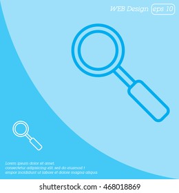 Web line icon. Magnifier