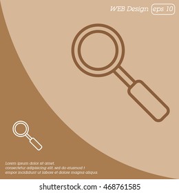Web line icon. Magnifier
