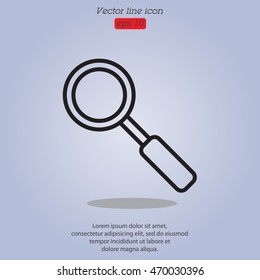 Web line icon. Magnifier