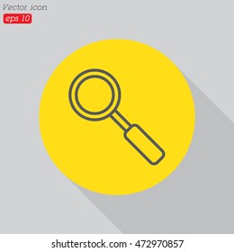Web line icon. Magnifier
