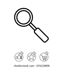Web line icon. Magnifier