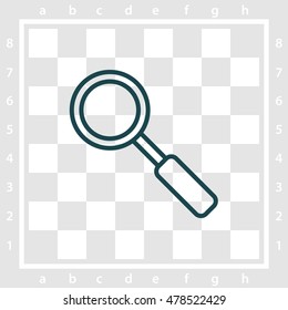 Web line icon. Magnifier