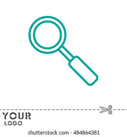 Web line icon. Magnifier