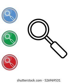 Web line icon. Magnifier