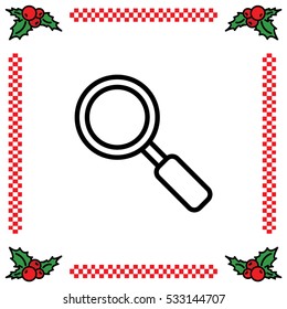 Web line icon. Magnifier