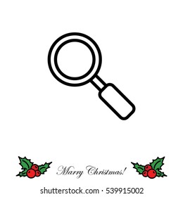 Web line icon. Magnifier