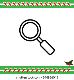 Web line icon. Magnifier