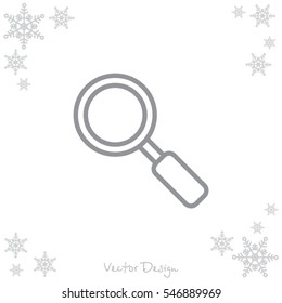 Web line icon. Magnifier