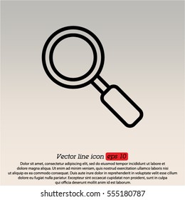 Web line icon. Magnifier