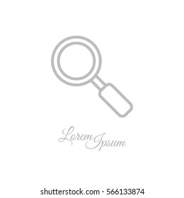 Web line icon. Magnifier