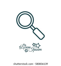 Web line icon. Magnifier