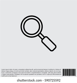 Web line icon. Magnifier