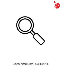 Web line icon. Magnifier