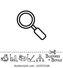 Web line icon. Magnifier