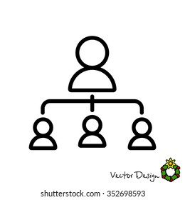 Web line icon. Management, group of people