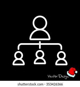 Web line icon. Management, group of people