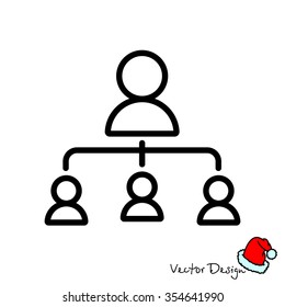 Web line icon. Management, group of people
