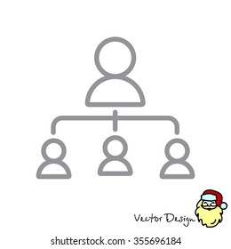 Web line icon. Management, group of people