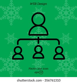 Web line icon. Management, group of people