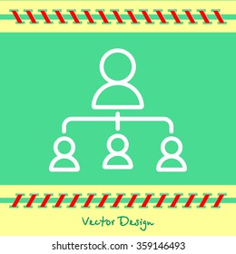 Web line icon. Management, group of people