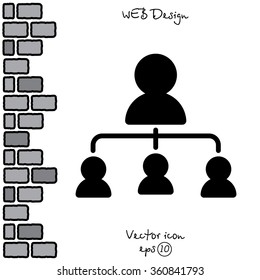 Web line icon. Management, group of people