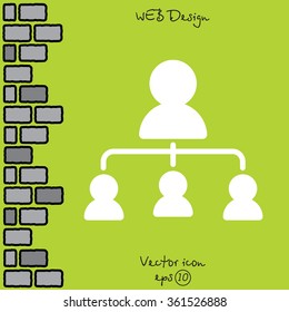Web line icon. Management, group of people