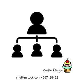 Web line icon. Management, group of people