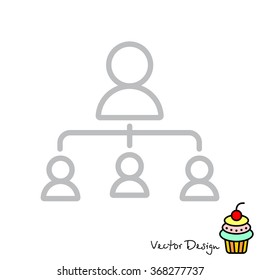 Web line icon. Management, group of people