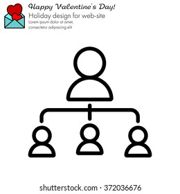 Web line icon. Management, group of people