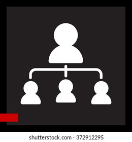 Web line icon. Management, group of people