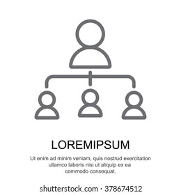 Web line icon. Management, group of people