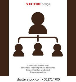 Web line icon. Management, group of people