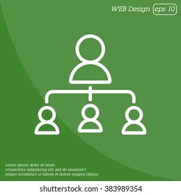 Web line icon. Management, group of people
