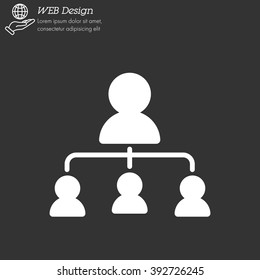 Web line icon. Management, group of people