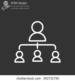 Web line icon. Management, group of people