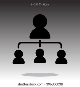 Web line icon. Management, group of people